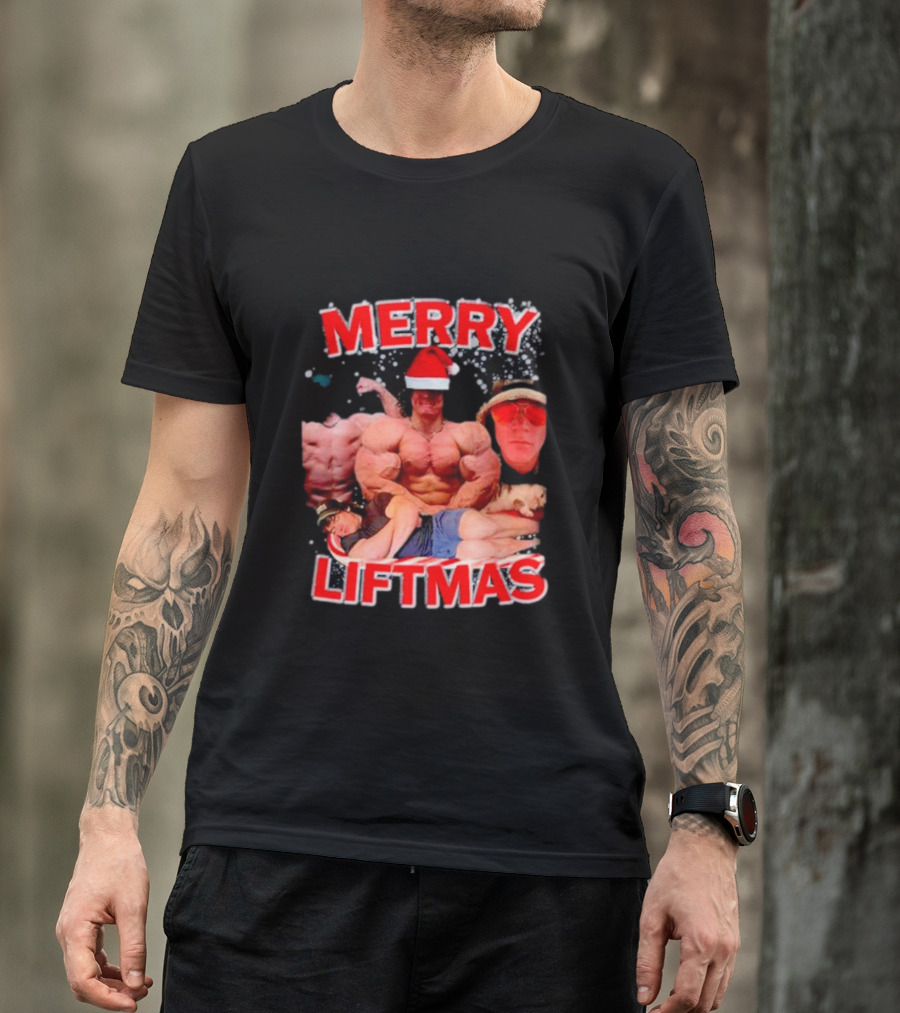 Merry Liftmas Sam Sulek Santa Memes Bodybuilding Humor T-Shirt