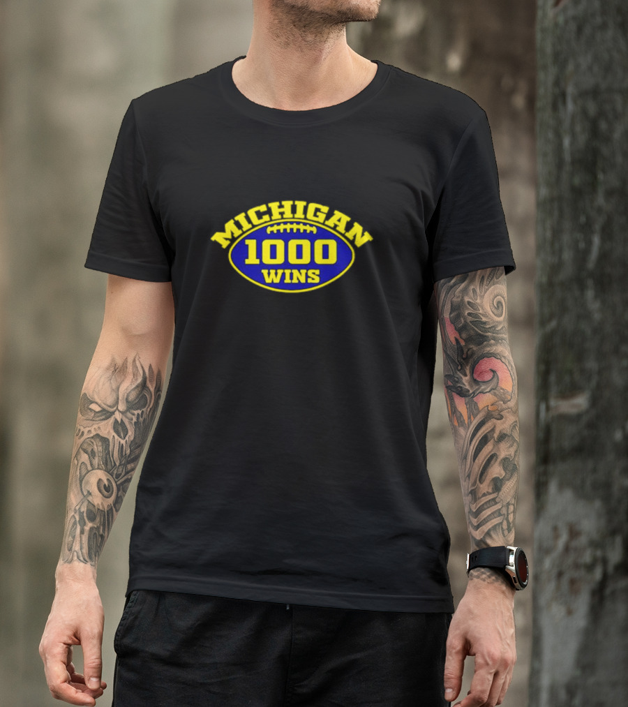 Michigan Wolverines 1000 Wins Football T-Shirt