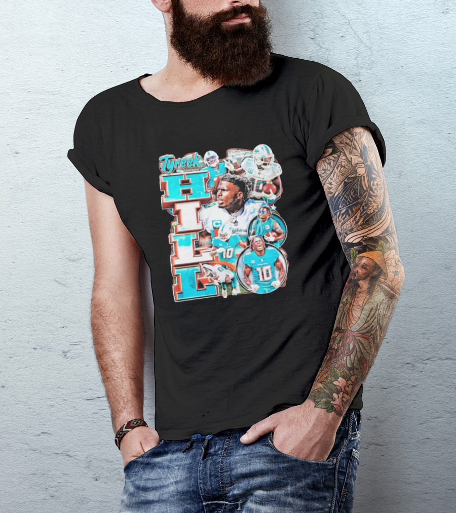 Tyreek Hill Miami Dolphins Football Player Collage T-Shirt