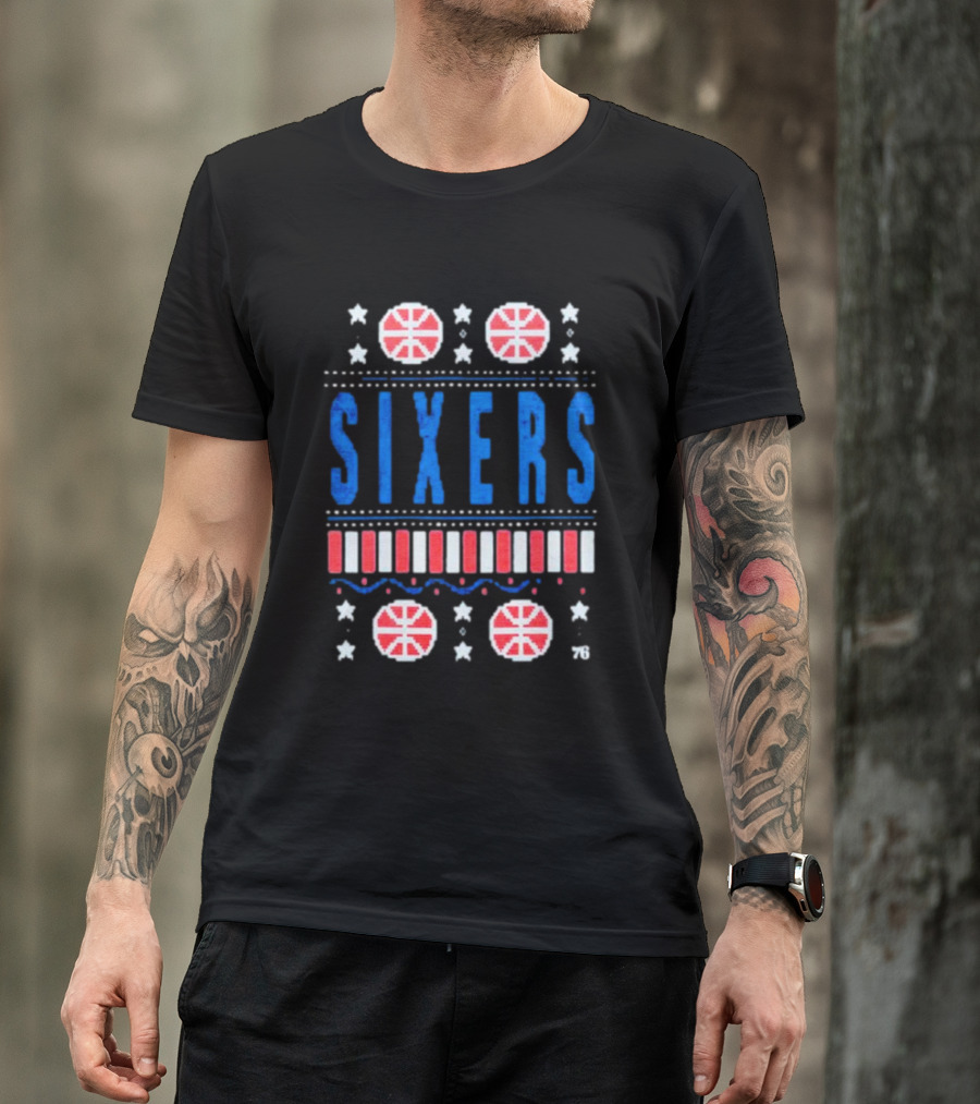 Philadelphia 76ers Sixers Holiday Basketball Stars T-Shirt