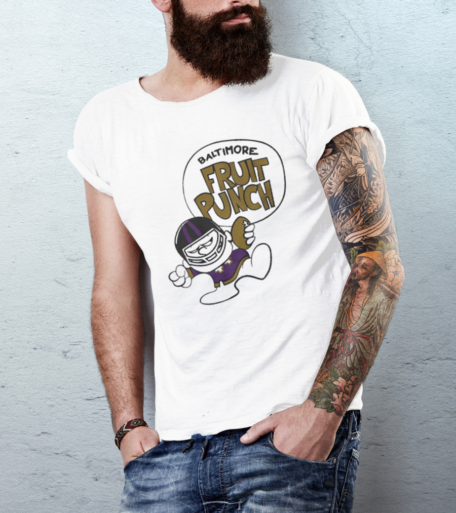 Baltimore Ravens Fruit Punch Football Cartoon Character T-Shirt
