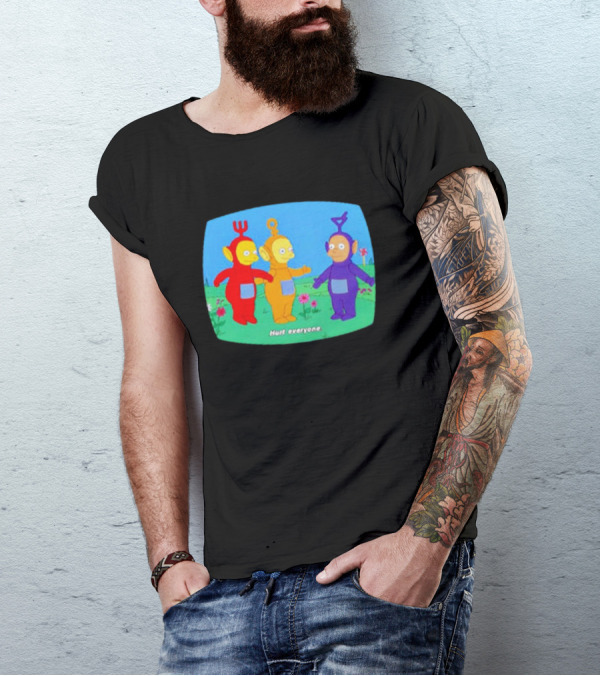 Teletubbies Meet The Simpsons Hurt Everyone Scene T-Shirt