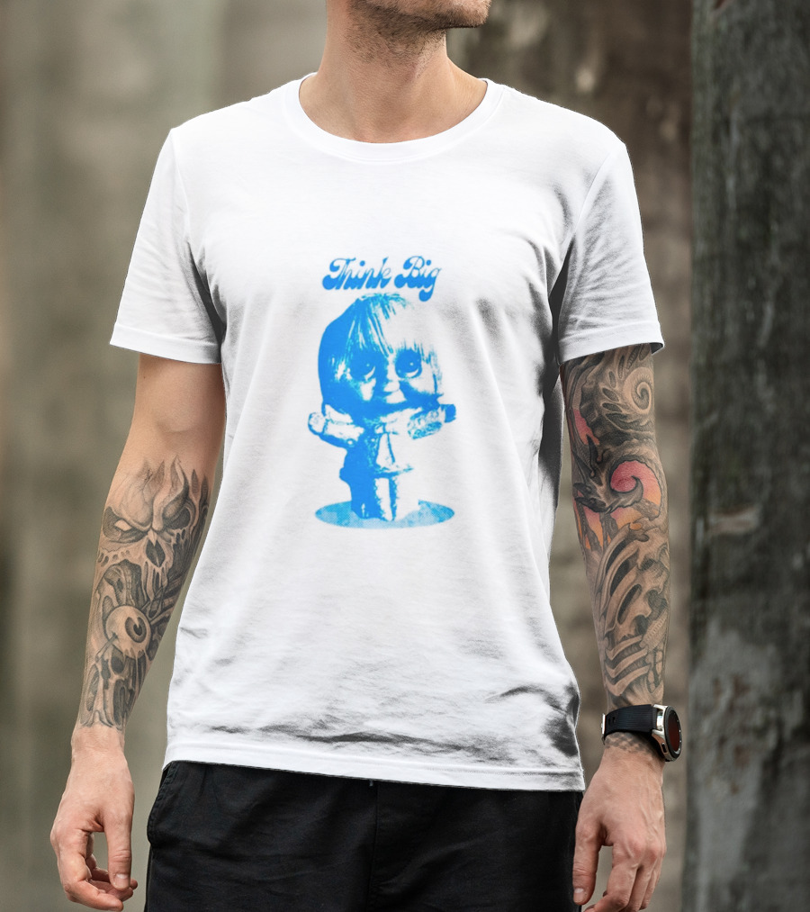 Think Big Blue Figurine With Large Eyes T-Shirt