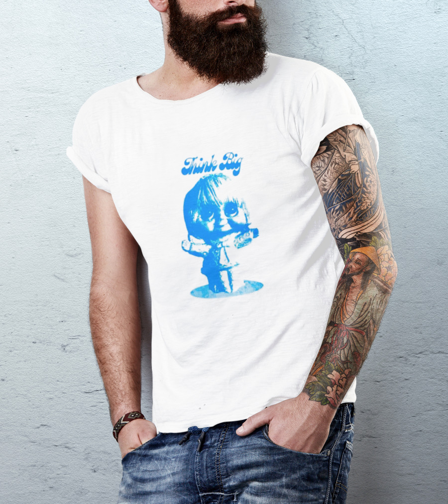 Think Big Blue Figurine With Large Eyes T-Shirt