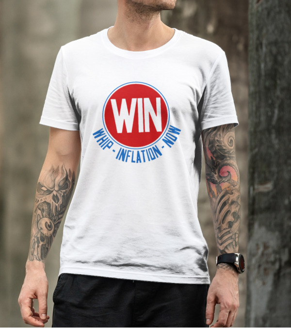 WIN Whip Inflation Now Retro Red Circle T-Shirt