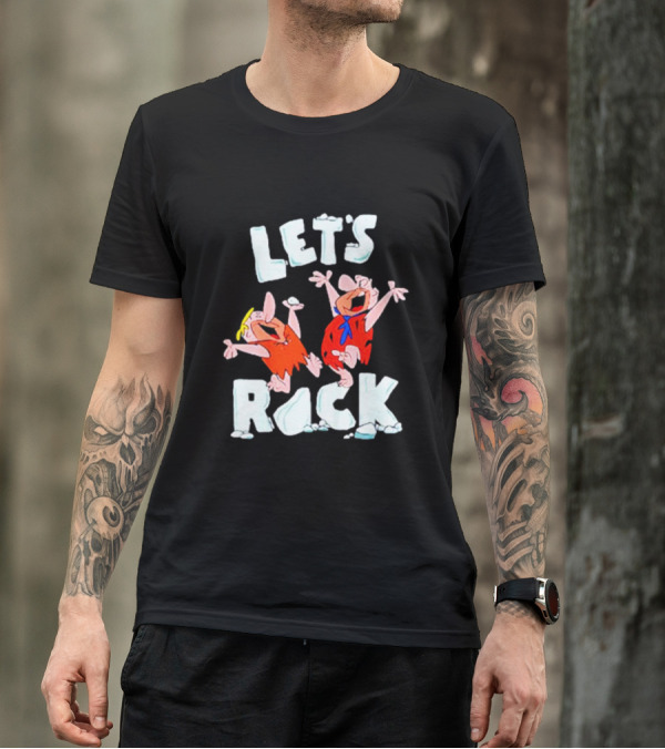 The Flintstones Let's Rock Fred And Barney Dancing T-Shirt