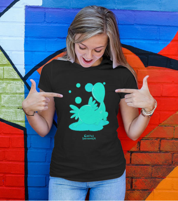 Castle Swimmer Glowing Axolotl Bubbles T-Shirt