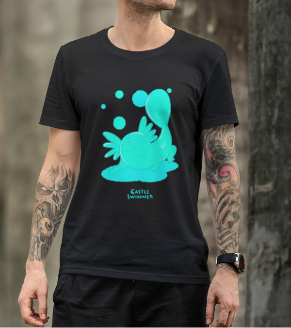 Castle Swimmer Glowing Axolotl Bubbles T-Shirt