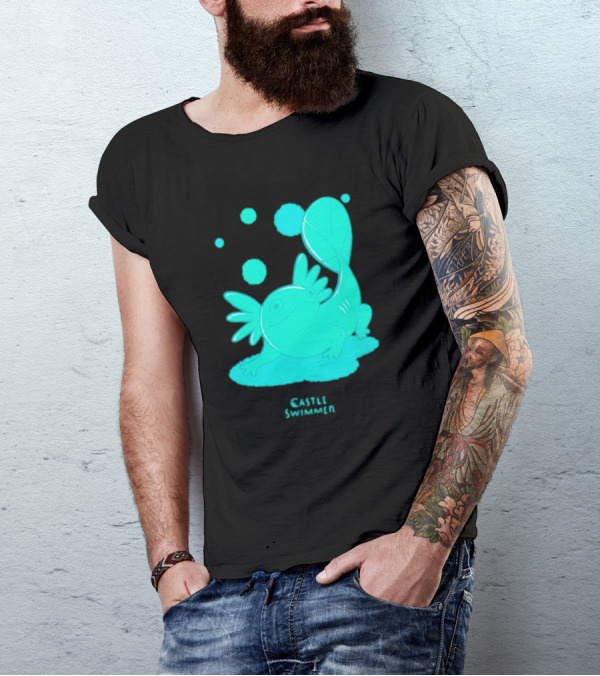 Castle Swimmer Glowing Axolotl Bubbles T-Shirt