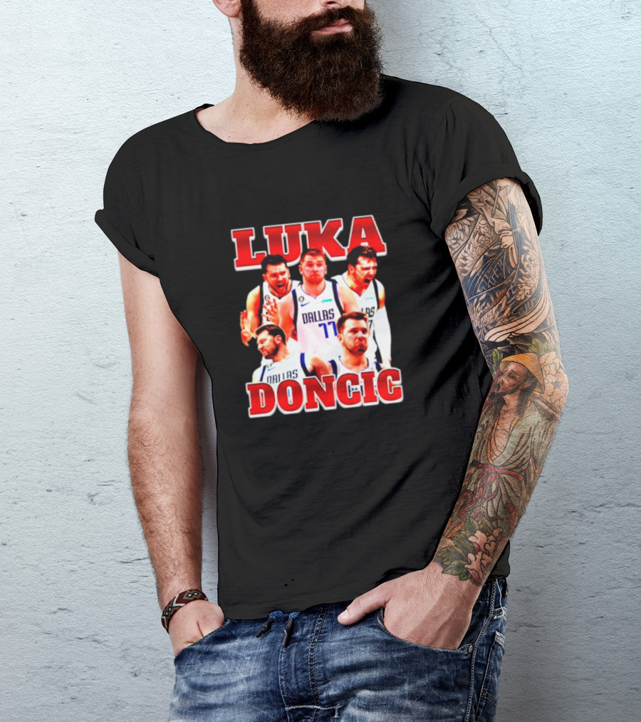 Luka Doncic Dallas Basketball Player Collage T-Shirt