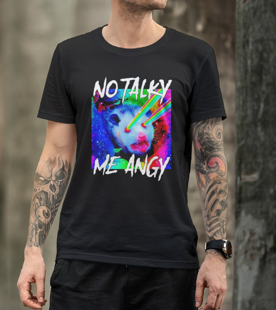 No Talky Me Angy Laser Eyes Possum T-Shirt