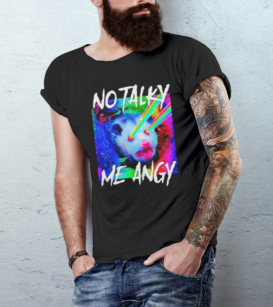 No Talky Me Angy Laser Eyes Possum T-Shirt