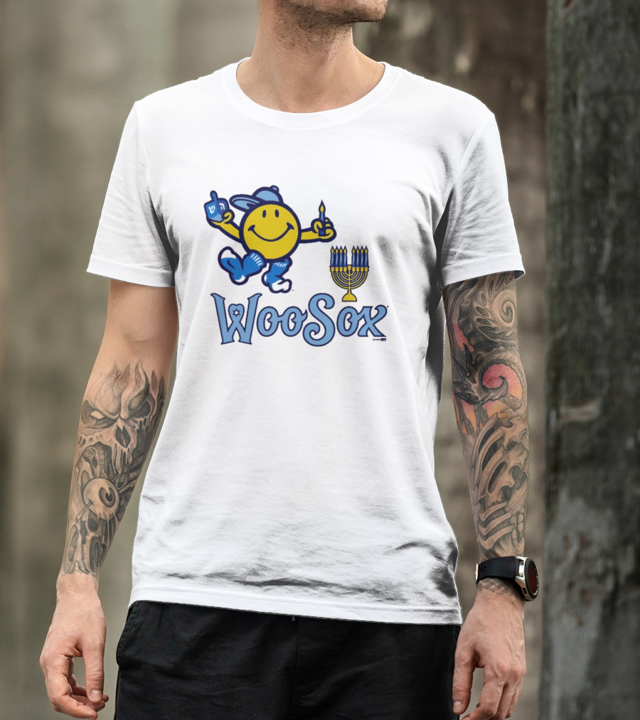 Worcester Red Sox Hannukkah Smiley Dreidel Menorah WooSox T-Shirt