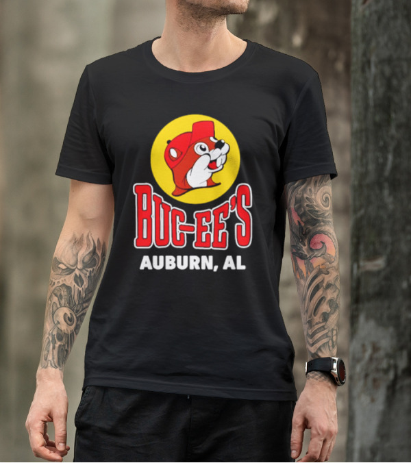 Buc-Ee's Auburn AL Logo With Cartoon Beaver Mascot T-Shirt
