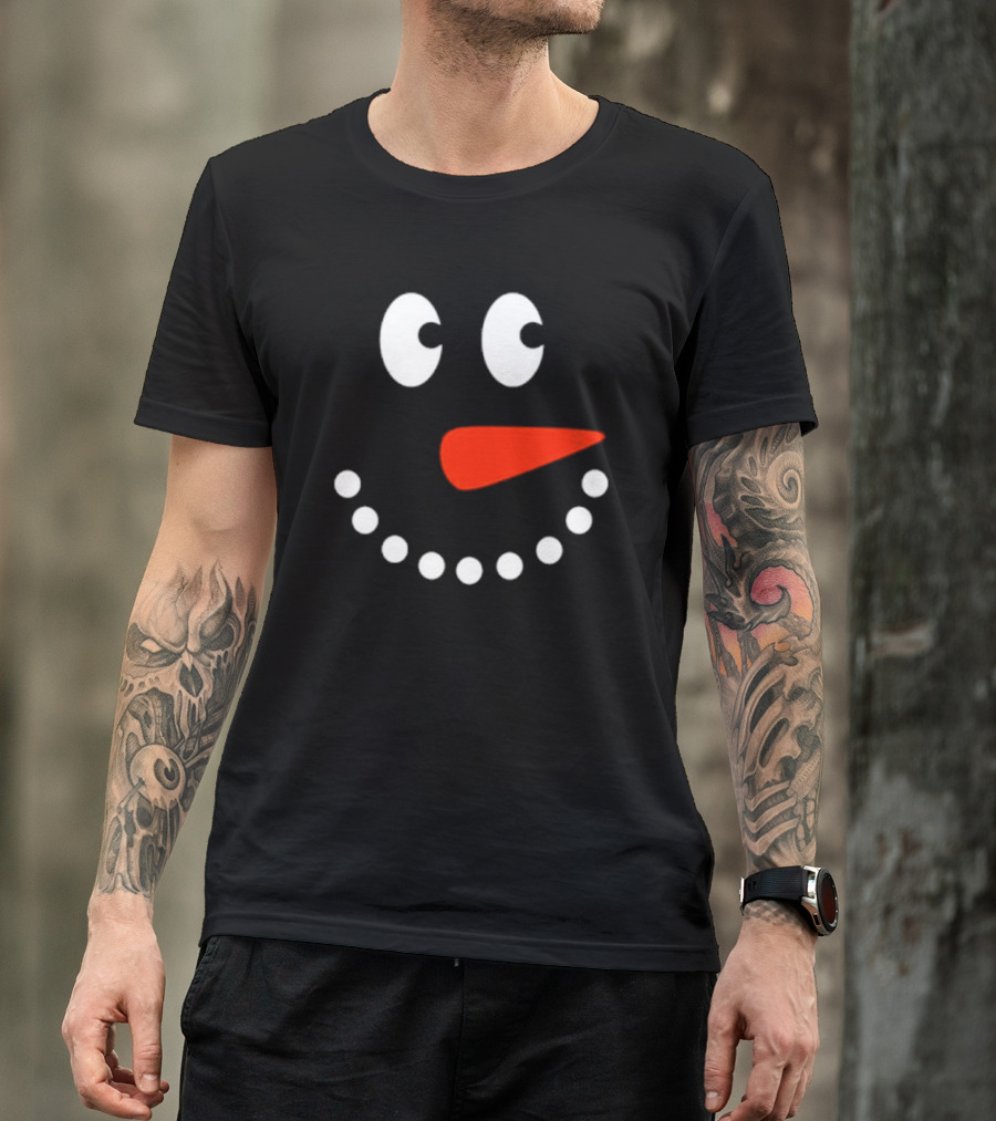 Snowman Face Christmas Holiday T-Shirt