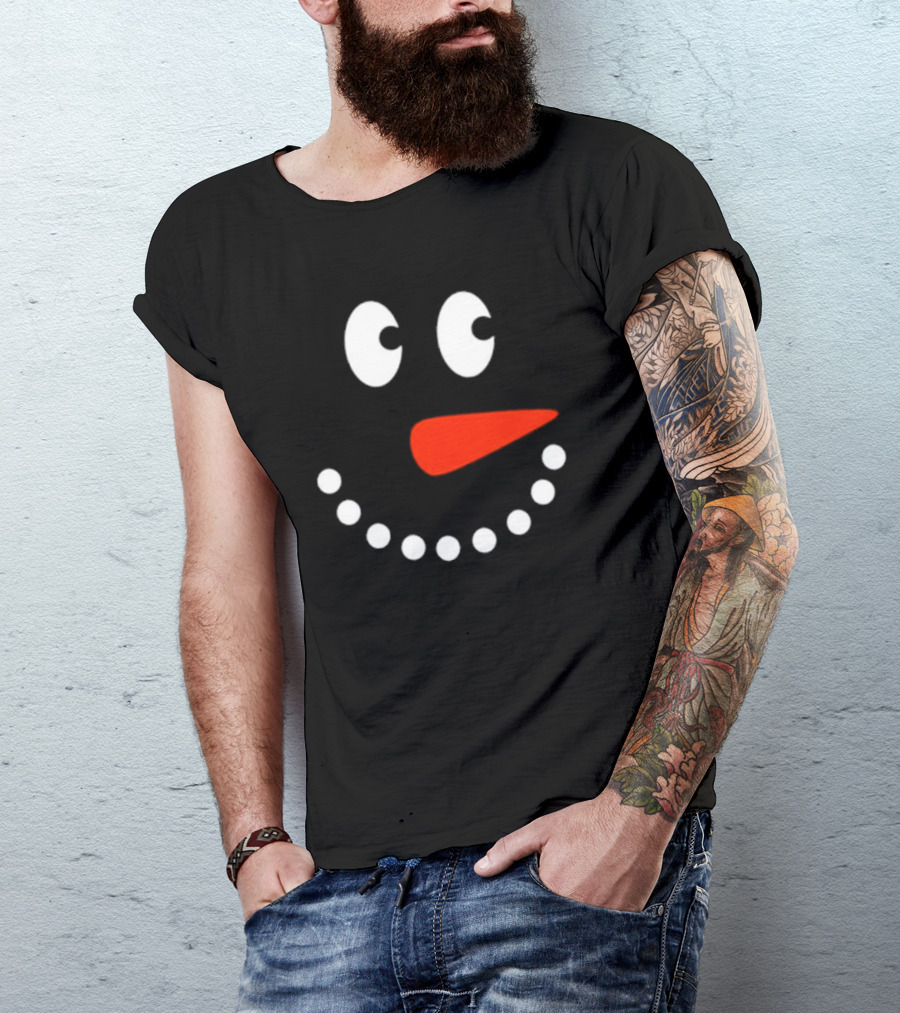 Snowman Face Christmas Holiday T-Shirt