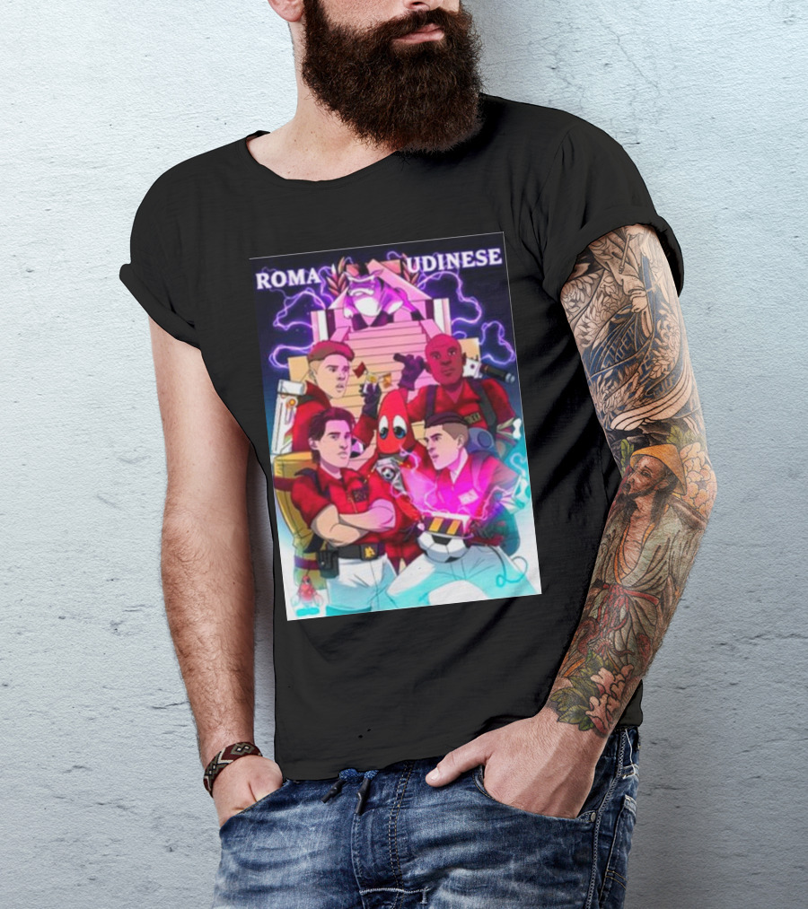 ROMA UDINESE Ghostbusters Crossover Soccer Team Remix T-Shirt