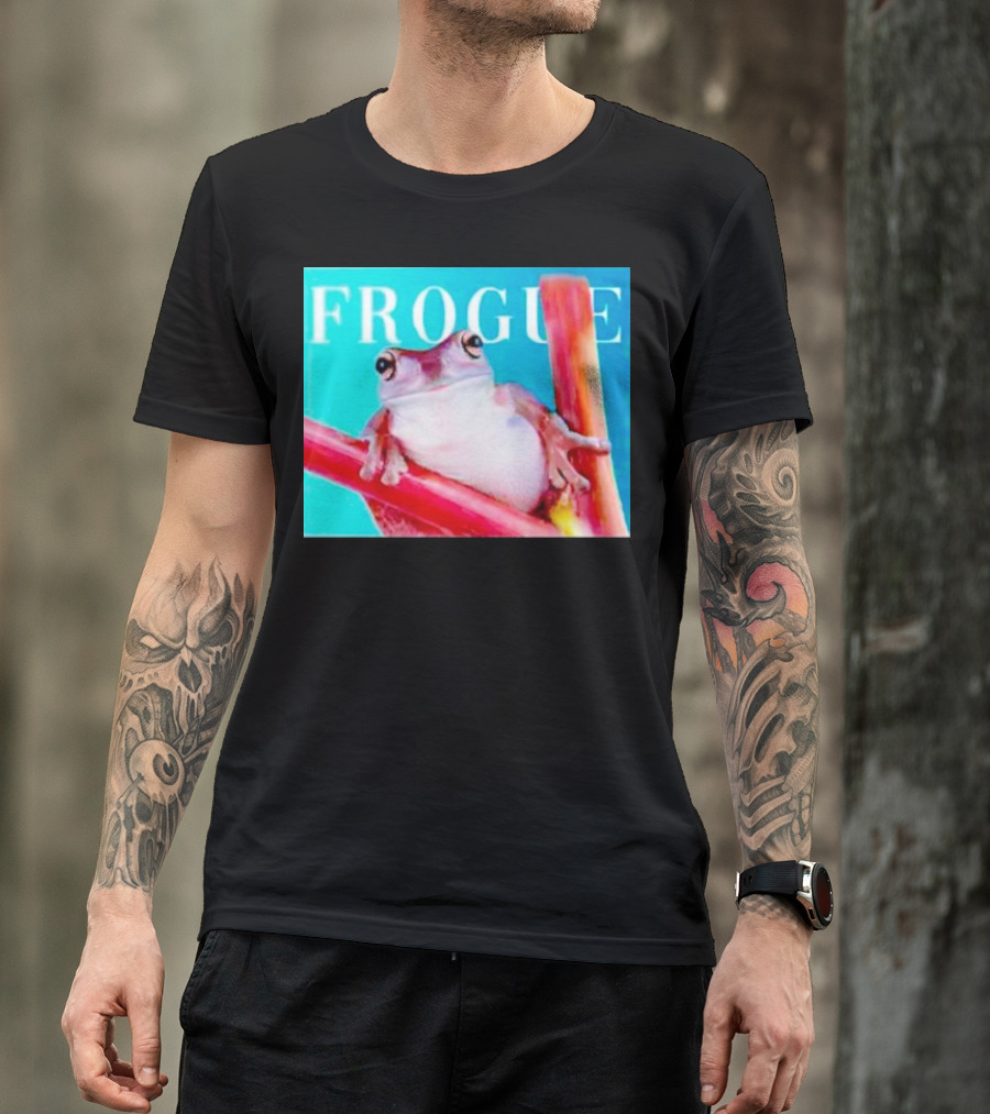 Frogue Magazine Frog Meme With Frog On Branch T-Shirt