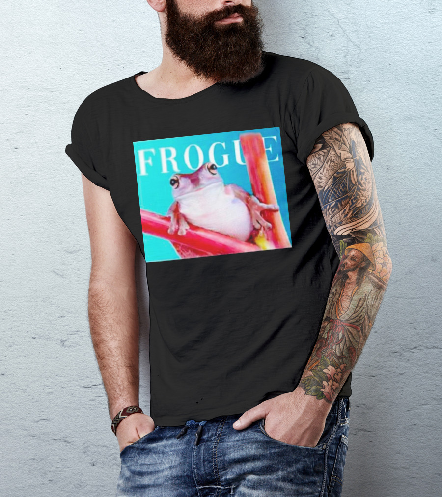 Frogue Magazine Frog Meme With Frog On Branch T-Shirt