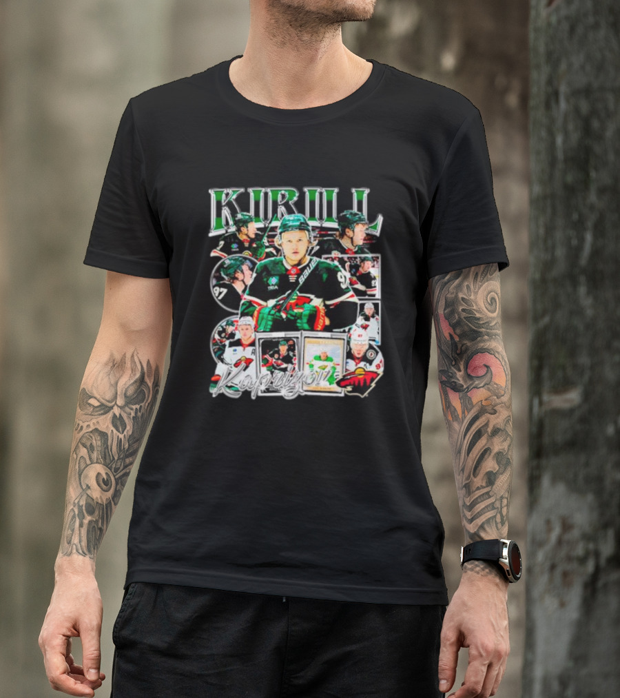 Kirill Kaprizov Minnesota Wild NHL Player Collage 97 T-Shirt