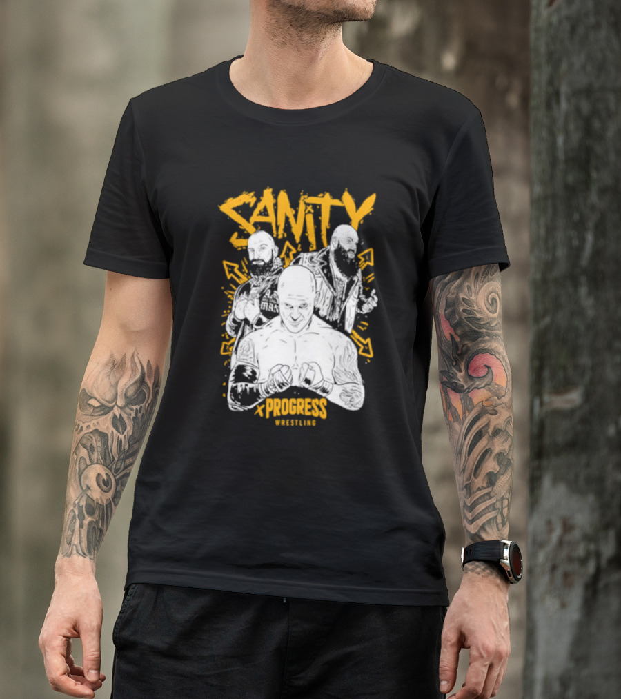 Sanity X Progress Wrestling Trio Fighters T-Shirt
