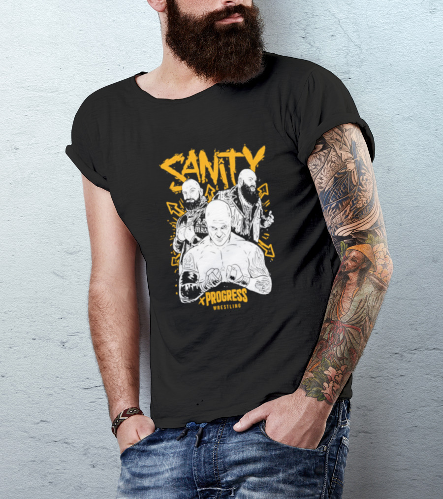 Sanity X Progress Wrestling Trio Fighters T-Shirt