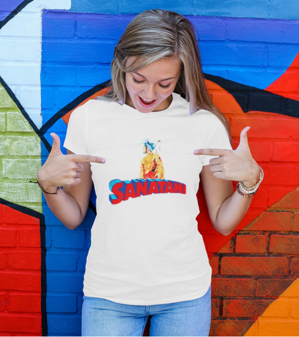 Sanatani Warrior Artwork Featuring Traditional Figure T-Shirt