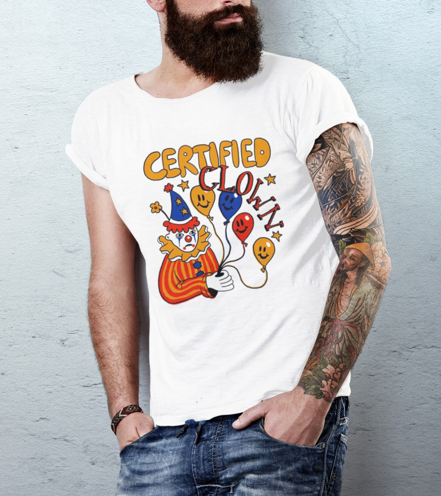 CERTIFIED CLOWN Balloons And Stars T-Shirt