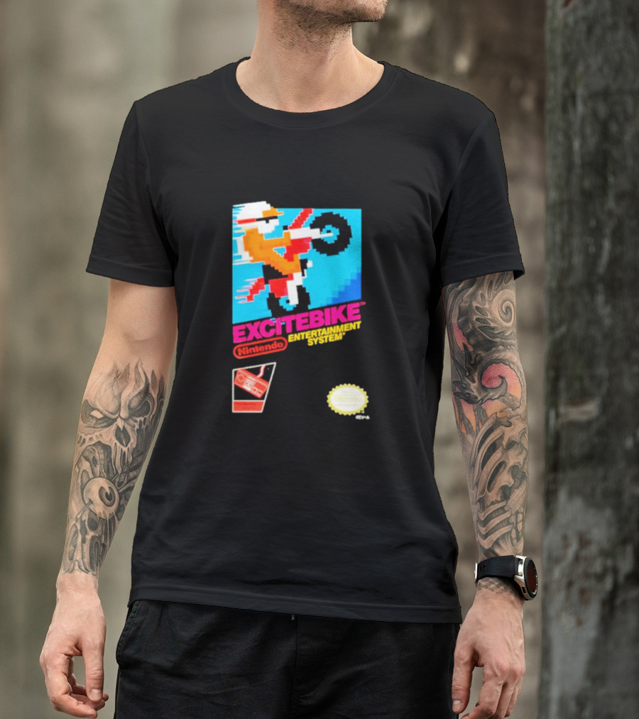 Excitebike Nintendo Entertainment System Retro Game Cover T-Shirt