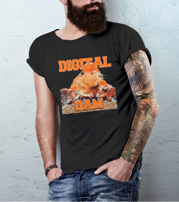 DIGITAL DAM BEAVER WITH HARD HATS T-Shirt