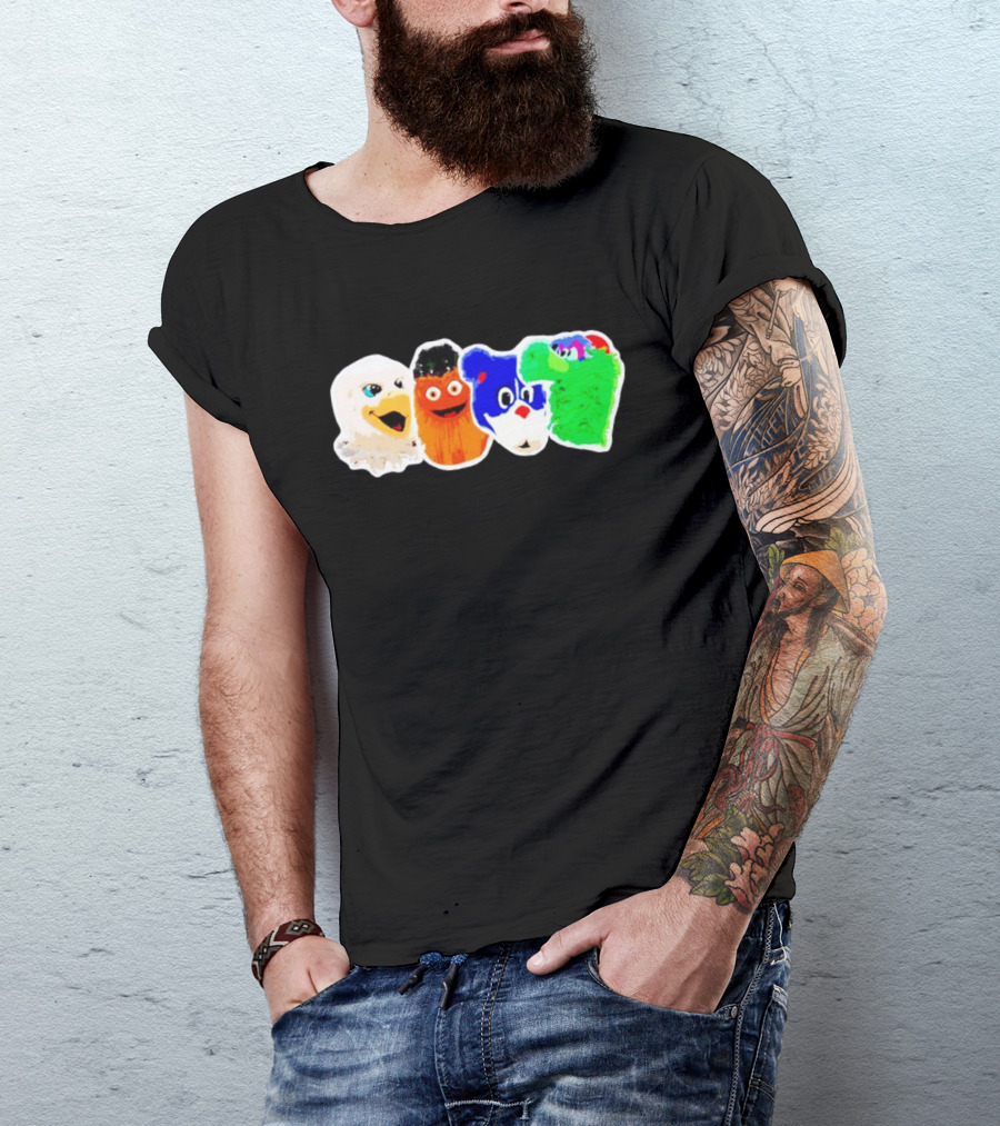 Philadelphia Eagles Flyers Phillies Phanatic Mascots T-Shirt