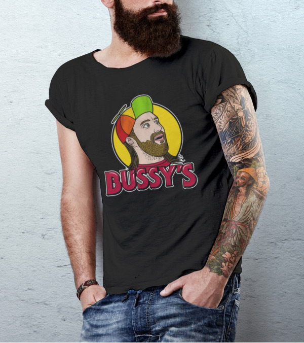 Bunker Branding Leigh Mcnasty Bussy's Retro Cartoon Hat T-Shirt