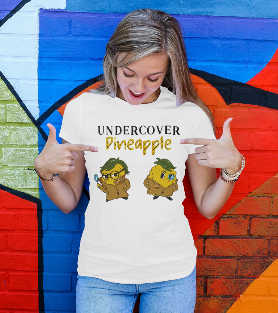 Crime Weekly Podcast Merch Undercover Pineapple Detective Characters Duo T-Shirt