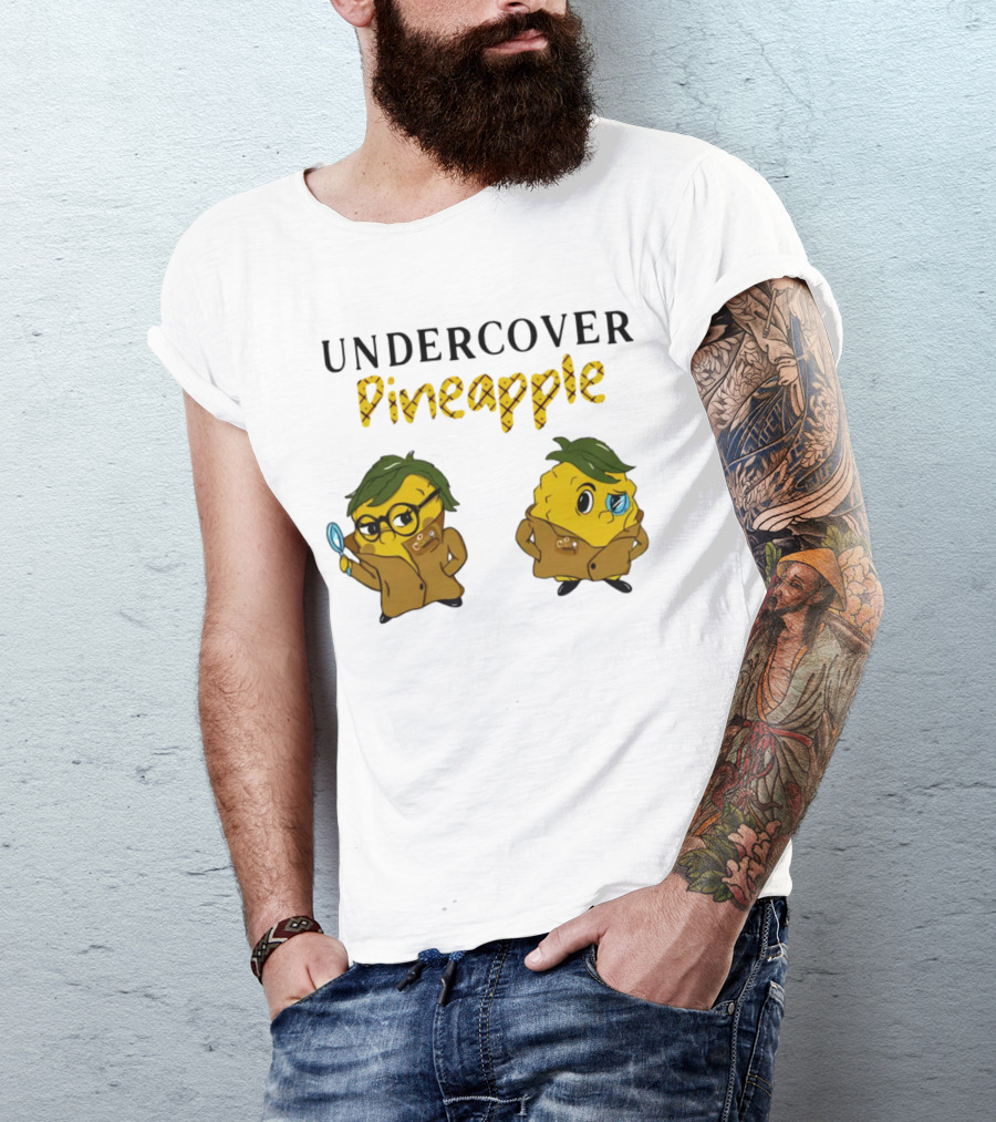 Crime Weekly Podcast Merch Undercover Pineapple Detective Characters Duo T-Shirt