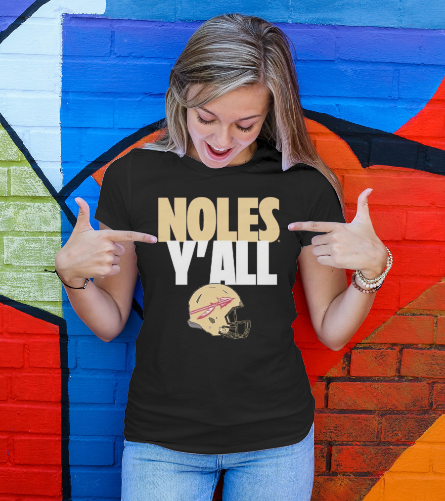 Noles Y'all Florida State Seminoles Helmet T-Shirt