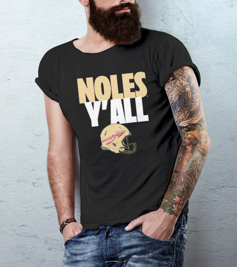 Noles Y'all Florida State Seminoles Helmet T-Shirt