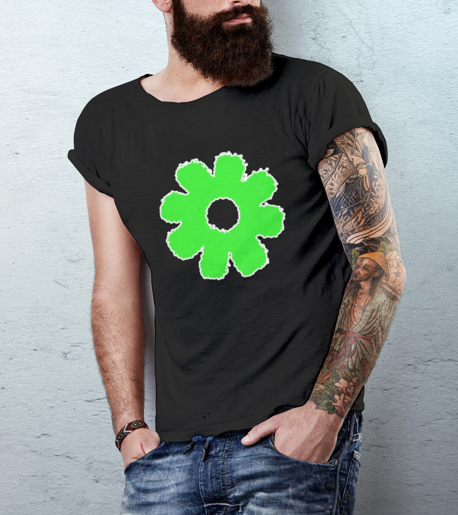 Scowl Neon Green Flower T-Shirt