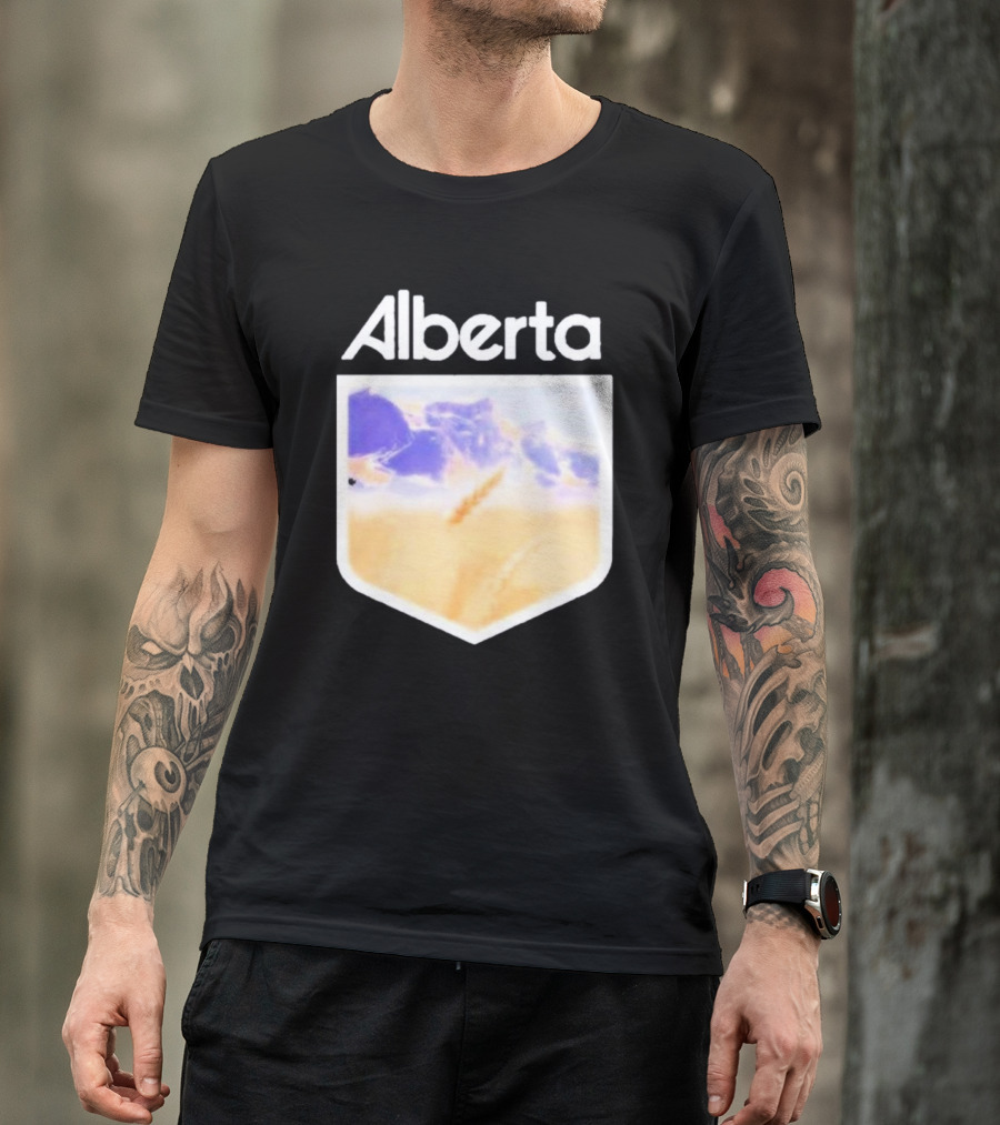 Alberta Mountain Scenic Shield Vitamin Deer Alberta Life T-Shirt