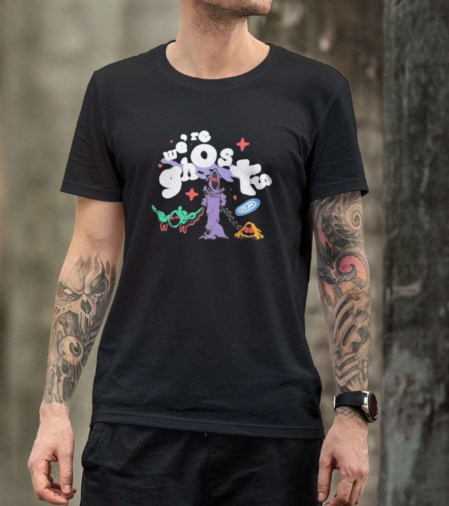 We're Ghosts EA With Colorful Creatures And Star Accents T-Shirt