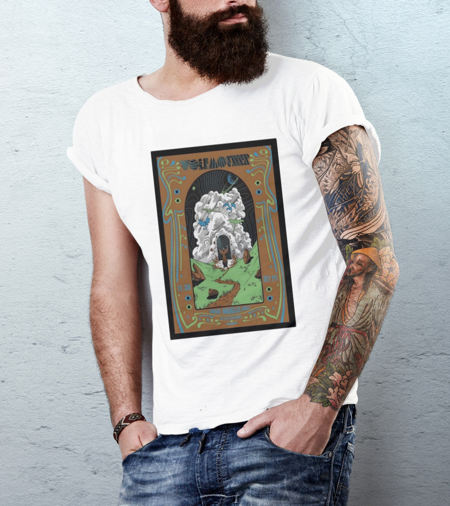 Wolfmother Saint Andrews Hall Detroit November 28 Concert Poster Art With Psychedelic Cloud And Path T-Shirt