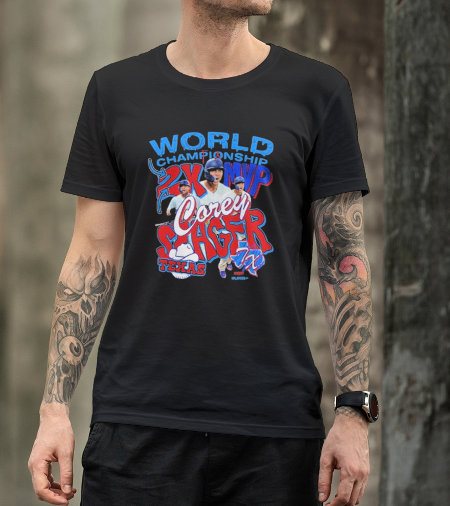 World Championship 2X MVP Corey Seager Texas Rangers T-Shirt