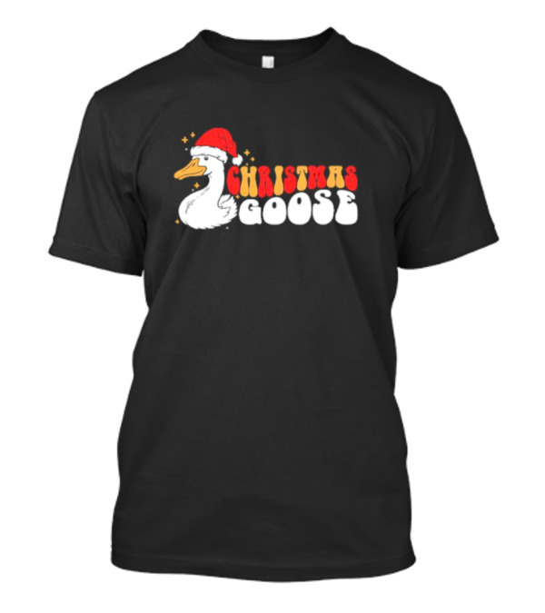 Christmas Goose Santa Hat Funny Holiday Duck T-Shirt