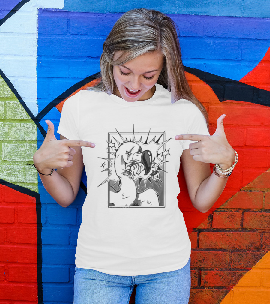 Ff Fishbone Flamingo Duck Battle Comic Sketch Explosion T-Shirt