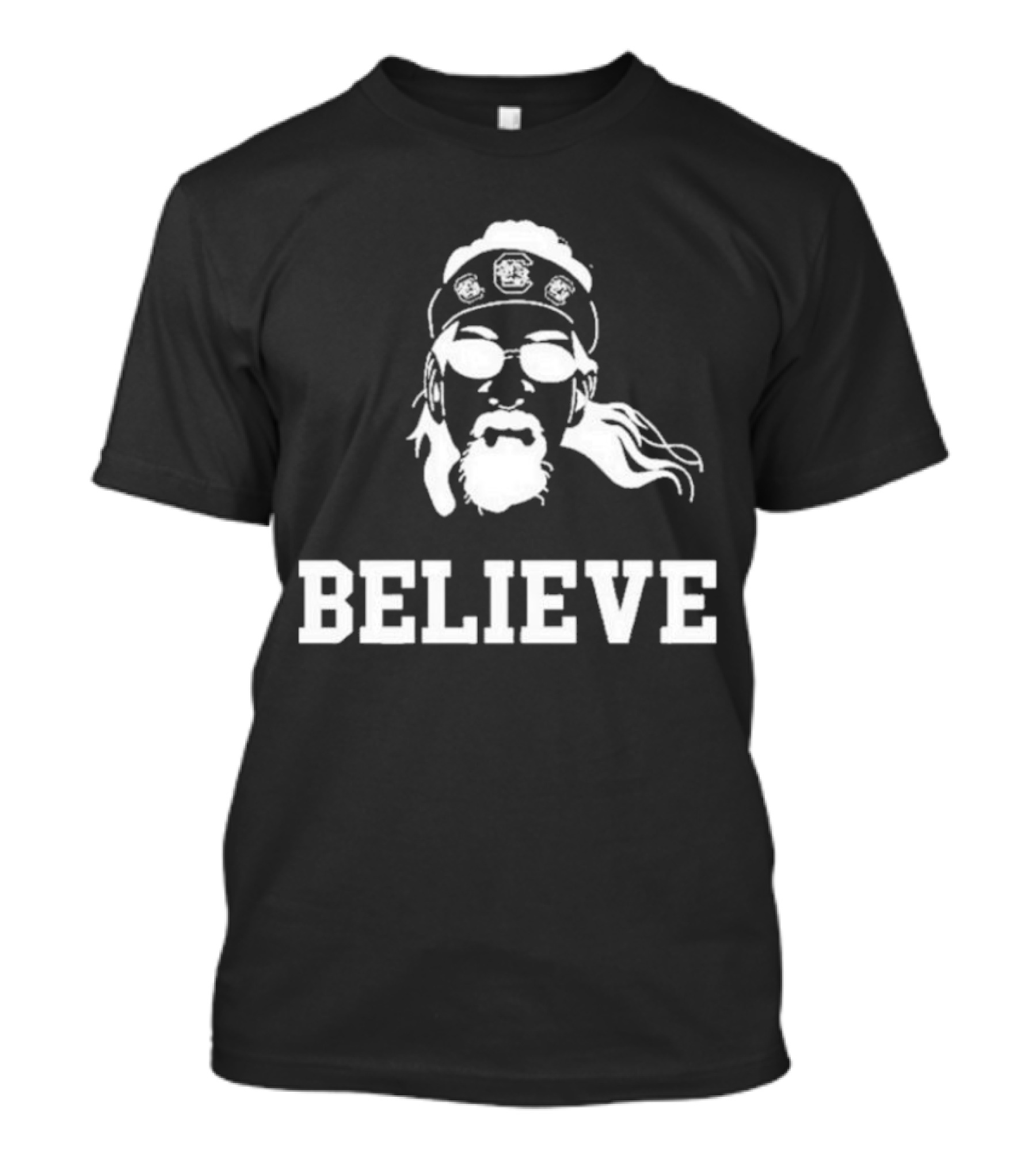 Gamecock Jesus Believe Sunglasses Headband T-Shirt