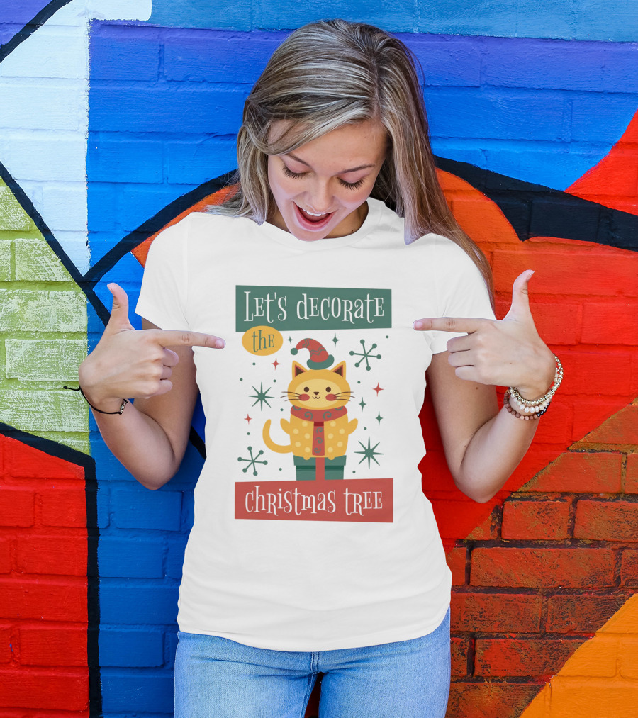 Let's Decorate The Christmas Tree Cat T-Shirt