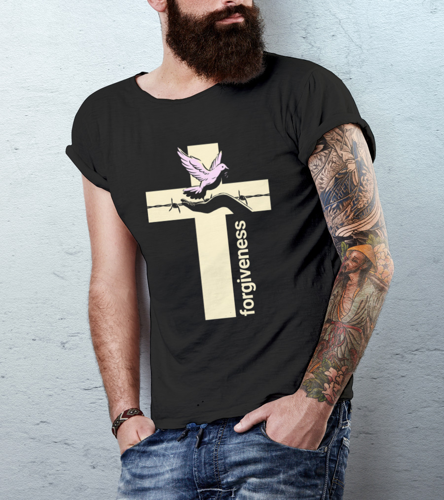 Forgiveness Dove And Cross With Barbed Wire T-Shirt