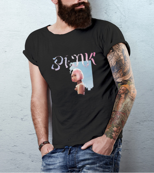 BLΛƆK Nicki Minaj Pink Photo T-Shirt