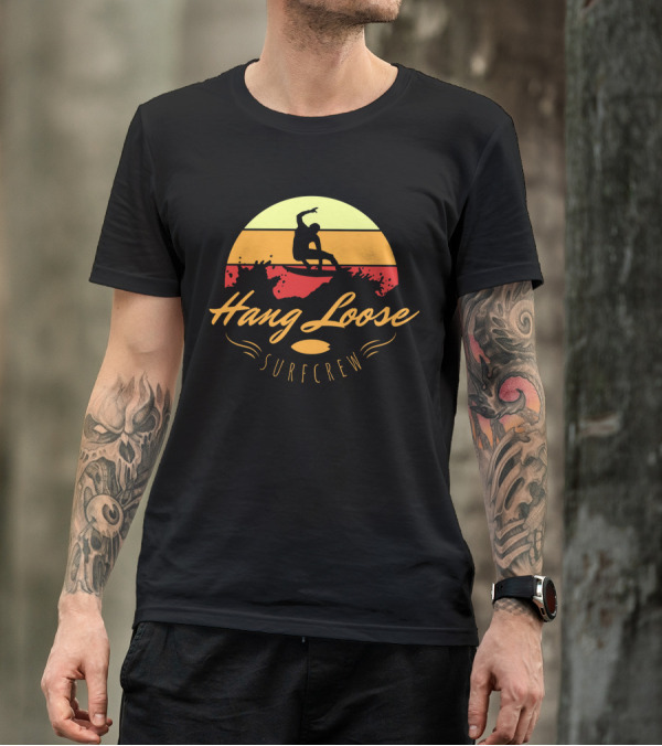 Hang Loose Surfcrew Sunset Surfing T-Shirt