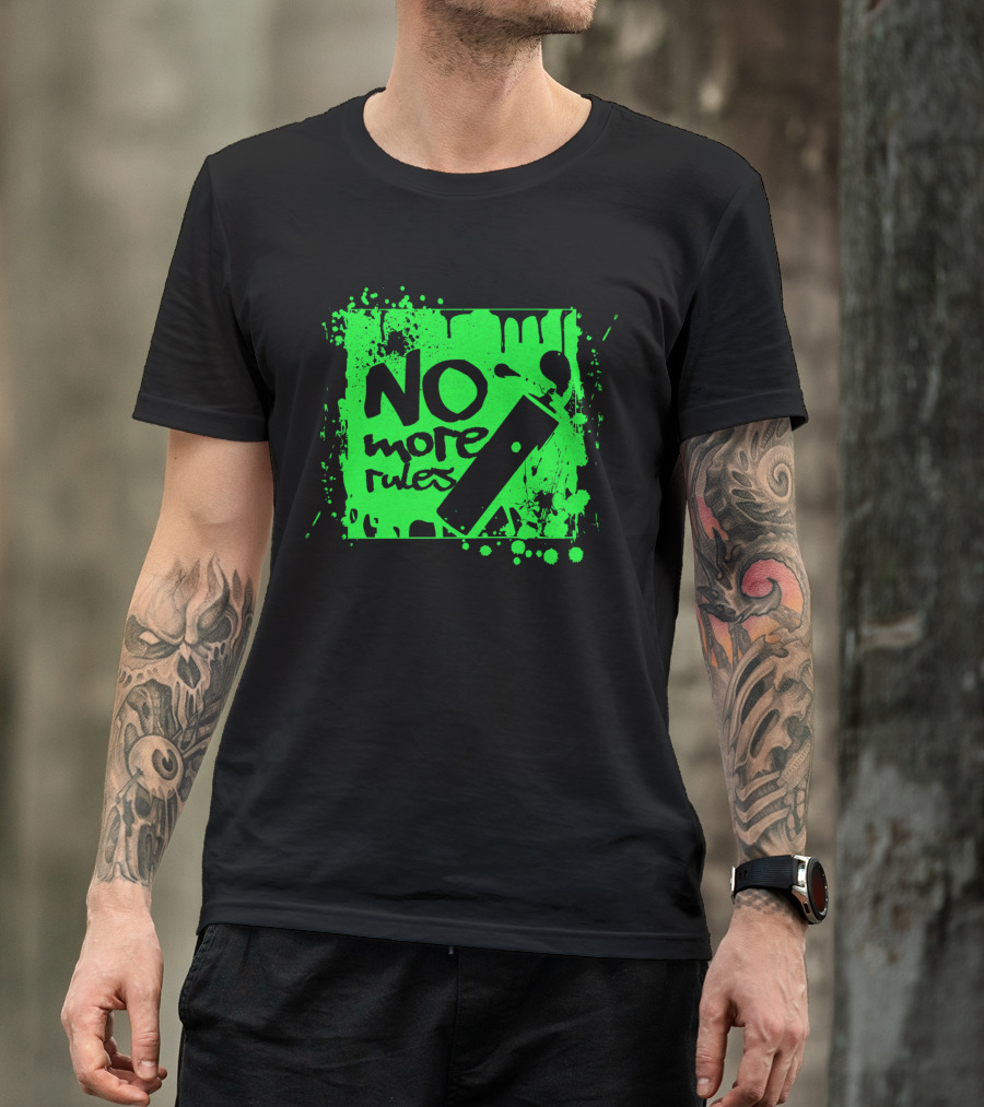No More Rules Graffiti Spray Paint Splatter T-Shirt