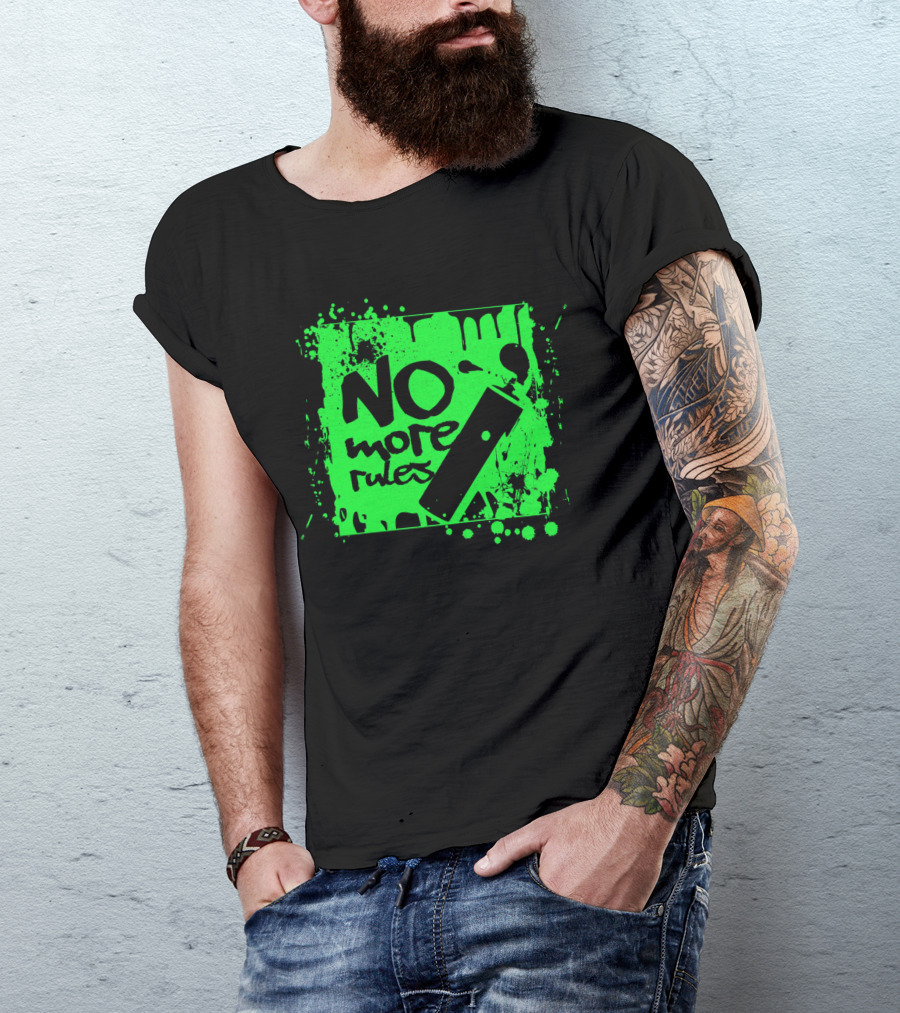 No More Rules Graffiti Spray Paint Splatter T-Shirt